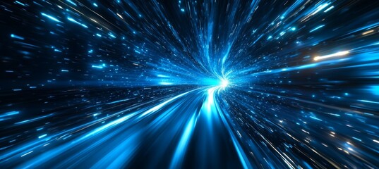 Space warp time travel. Light speed teleport. Generative AI technology.	
