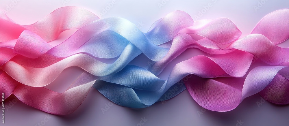 Poster colorful ribbon wave pattern in soft pastels for elegant background design or textile art flat lay t