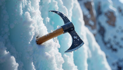 Mastering ice climbing techniques in breathtaking winter landscapes with a well-placed ice axe