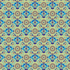 a blue and green pattern on a green background