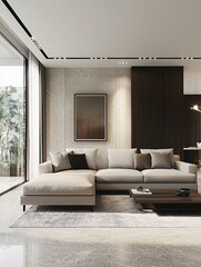 A modern oversized sofa featuring plush cushions and sleek lines, perfect for contemporary interiors, isolated on a white background.