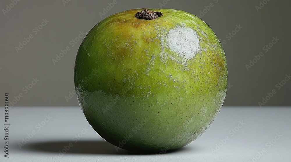 Poster fresh green apple isolated on a plain white background highlighting its texture and color for food a
