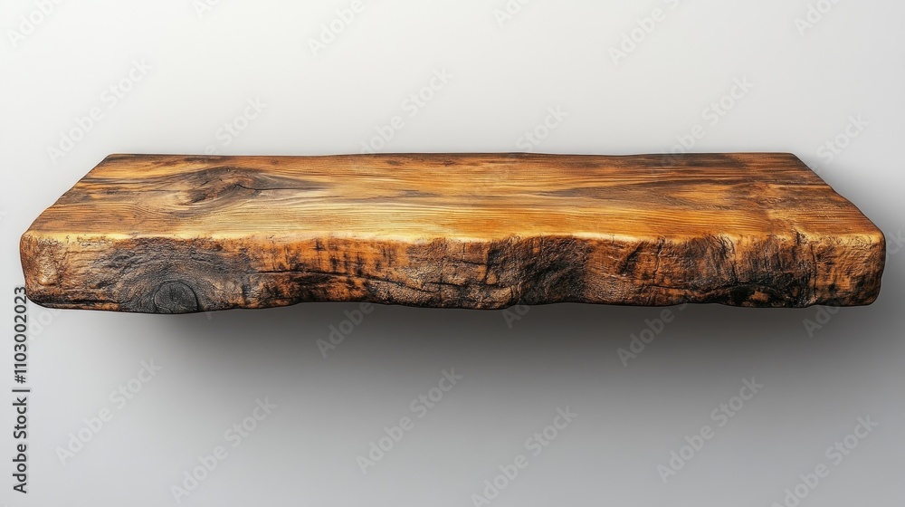 Poster wooden shelf for decoration with white background showcasing ample empty space for photo frames and 