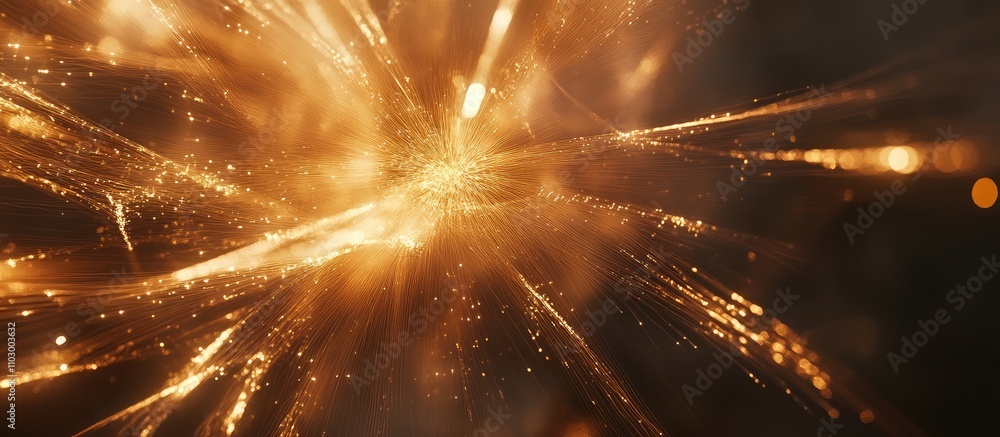 Aufkleber close up of bright fireworks bursting in dark sky creating a stunning visual display of light and co