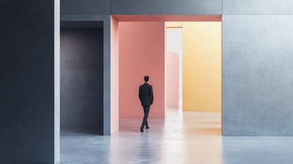 Fototapeta premium Transforming corporate culture visual evolution in minimalist spaces for employee engagement
