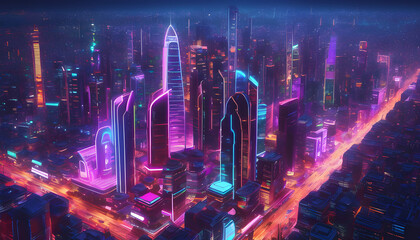Futuristic Digital Cityscape