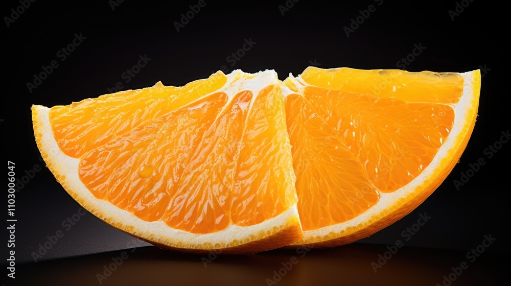 Poster half of a tangerine and unpeeled segment displayed against a minimalist background showcasing vibran