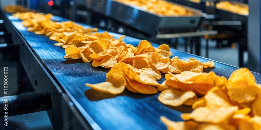Poster optimizing banana chips production conveyor system implementation in an industrial factory setting f