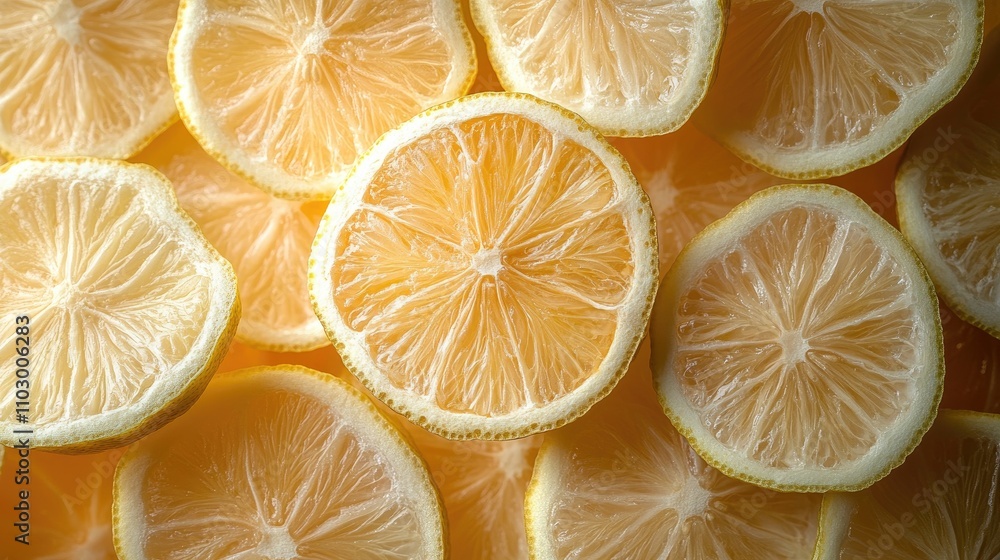 Poster dried lime slices arranged on a white table creating a vibrant and refreshing backdrop for culinary 