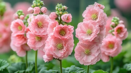 Pink flowers blooming in a lush garden setting showcasing their beauty and appeal in residential landscapes and public parks