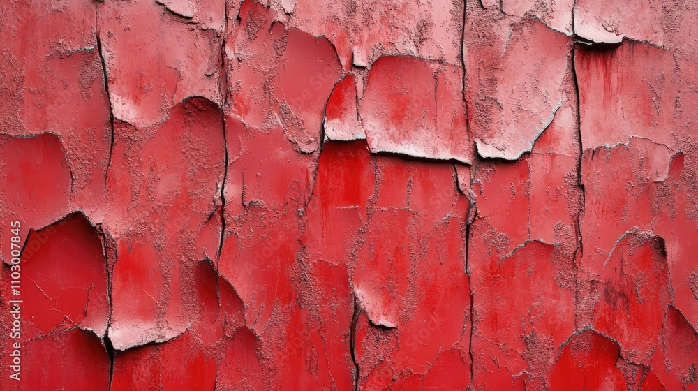Aufkleber abstract background created with a red painted wall texture, featuring a rough surface and metal pan
