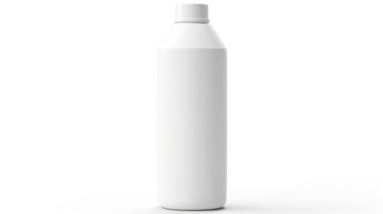 Empty white shampoo bottle on clean white background for product mockup and branding display purposes. Ideal for beauty and personal care concepts.
