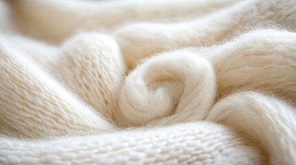 Close-up of cashmere wool on a textured wool background. This soft cashmere wool fabric exhibits a warm and inviting thread texture, ideal for various creative projects.