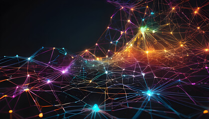 Fototapeta premium AI Neural Network Visualization