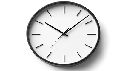 Fototapeta premium Simple Clock Face with Black Hands and Minimalist Design