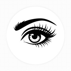 Eye icon on white background, vector illustration. Eyesight symbol.