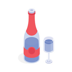 A classic bottle and glass for toasting celebrations