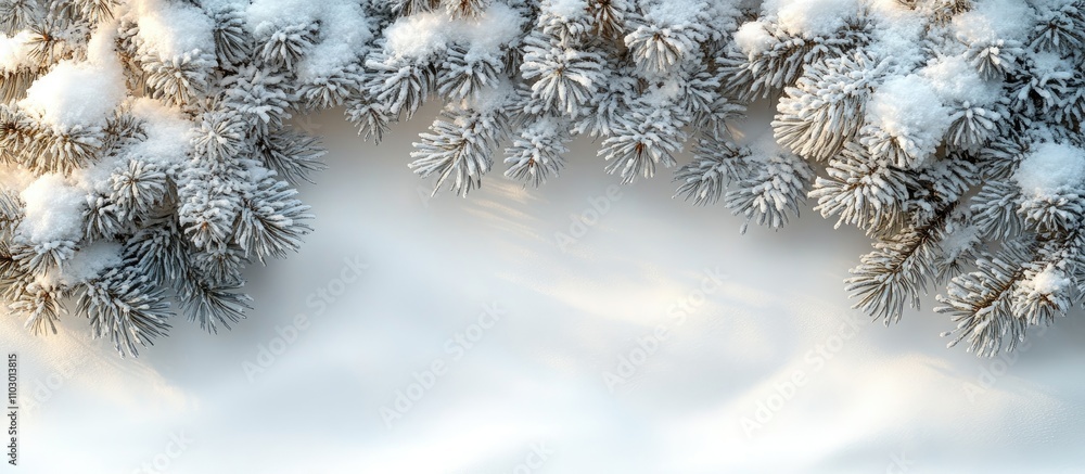 Poster snowy tree branch shadow on a light gray surface creating a serene winter backdrop with ample space 