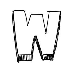 png transparent background hand drawn letter W