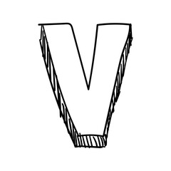 png transparent background hand drawn letter V