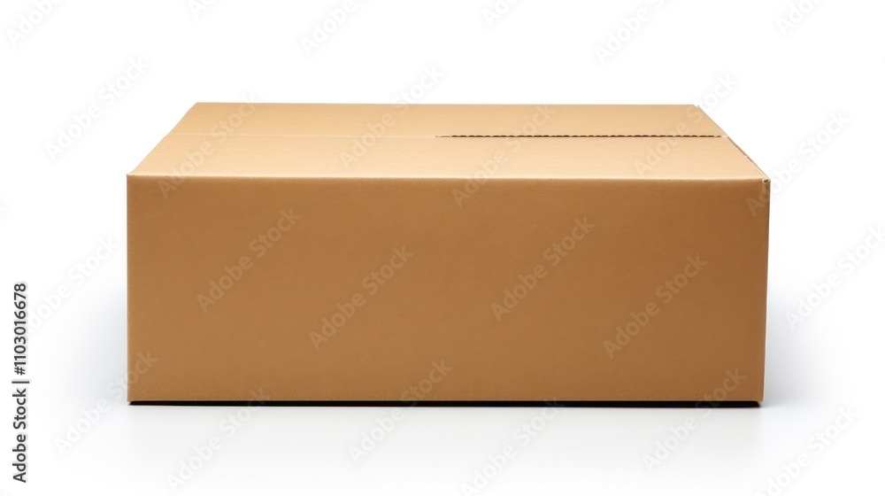 Poster brown cardboard box isolated on a clean white background ideal for packaging and shipping concepts i