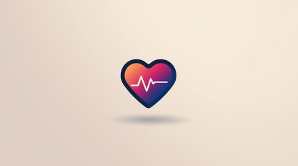 High-Quality Minimalist Design with Wearable Device Icon and Heartbeat Line