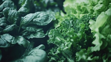 Vibrant assortment of fresh organic greens featuring kale and spinach, perfectly arranged and ready for delivery to health-conscious consumers.