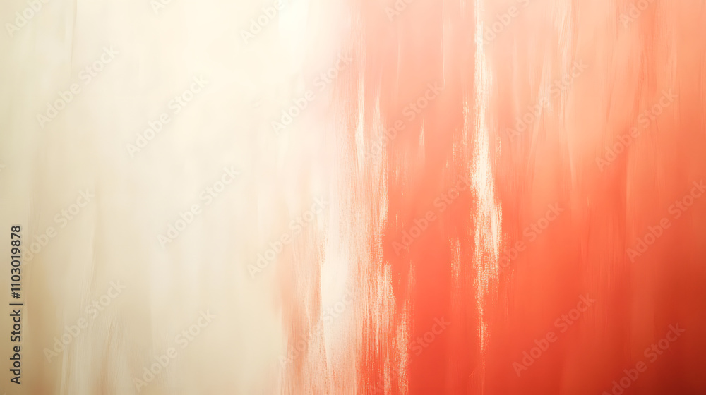 Poster abstract background with a gradient transition from light beige to coral orange. vertical brush stro