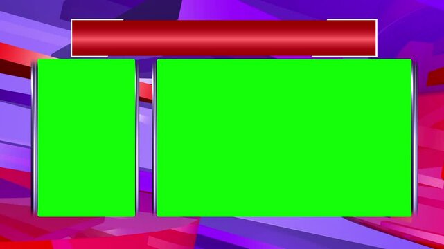 Blue and Red two window news graphics jacket for news anchor and visuals 4