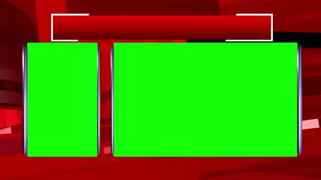 Red theme two windows news graphics jacket for news anchor and visuals 3