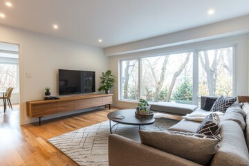 Enhancing comfort with modern living room technology for digital temperature control in a neutral environment