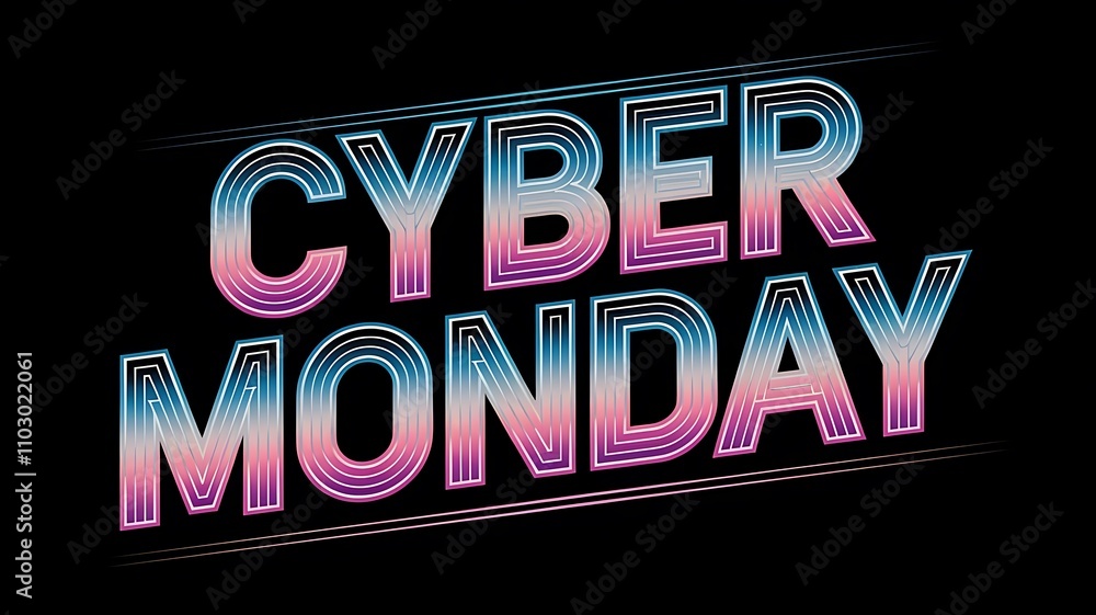 Poster cyber monday text effect web banner design on a dark background