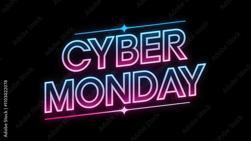 Poster cyber monday text effect web banner design on a dark background