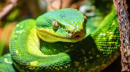 Fototapeta premium Reptile care and display. Featuring snakes and lizards. Emphasizing exotic pet maintenance and presentation. Ideal for reptile care guides.