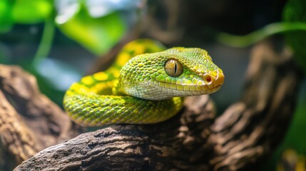 Fototapeta premium Reptile care and display. Featuring snakes and lizards. Highlighting reptile maintenance and showcase. Ideal for reptile enthusiasts. Detailed view of reptiles in terrariums and interacting