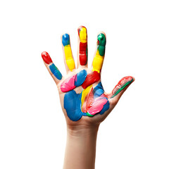 Hand with Paint on It on Transparent Background
