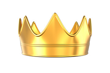 Gold crown on white background. Isolated 3D illustration