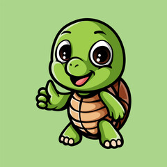 fun cartoon of turtle character isolated drawing line art style sketch classic vintage design illustration