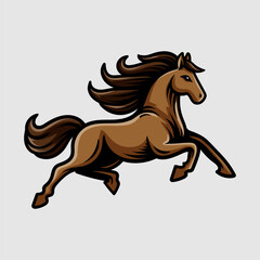 brown horse character isolated drawing line art style sketch classic vintage design illustration