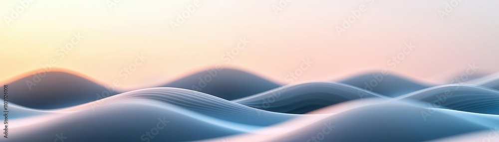 Poster a serene landscape featuring soft, undulating waves that create a tranquil, abstract scene in soothi