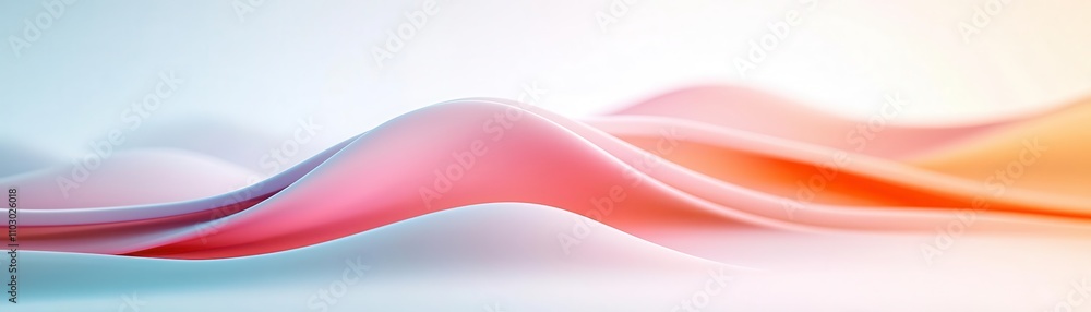 Poster a soft, flowing design featuring gentle waves in pastel colors, creating a calming and serene visual