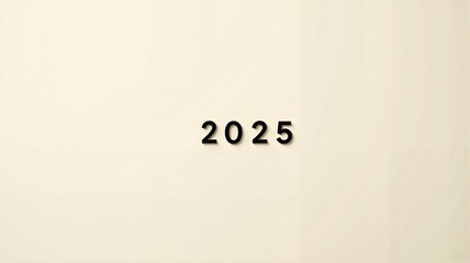 Minimalistic 2025 text on cream background