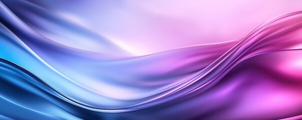 A vibrant abstract image featuring flowing waves of blue, pink, and purple hues, creating a sense of depth and movement.