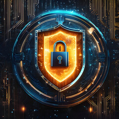Glowing Shield of Cybersecurity