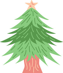 Obraz premium Pine Tree Christmas illustration Flat icon