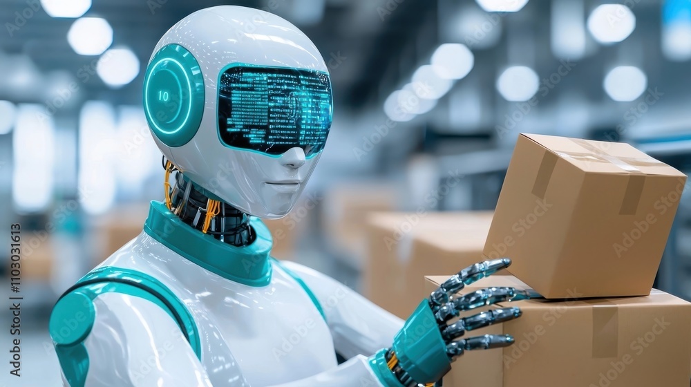 Poster ai powered robotic warehouse automation system for streamlined delivery and logistics in the digital