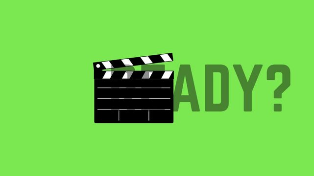 Ready and action film. Motion video graphic.