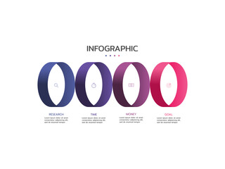 Infographics template. Concept arrow symbol timeline business with 4 steps to success.