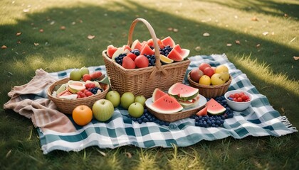 Summer Picnic on Green Grass