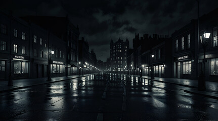 Fototapeta premium night view of the city. Genrative.ai 